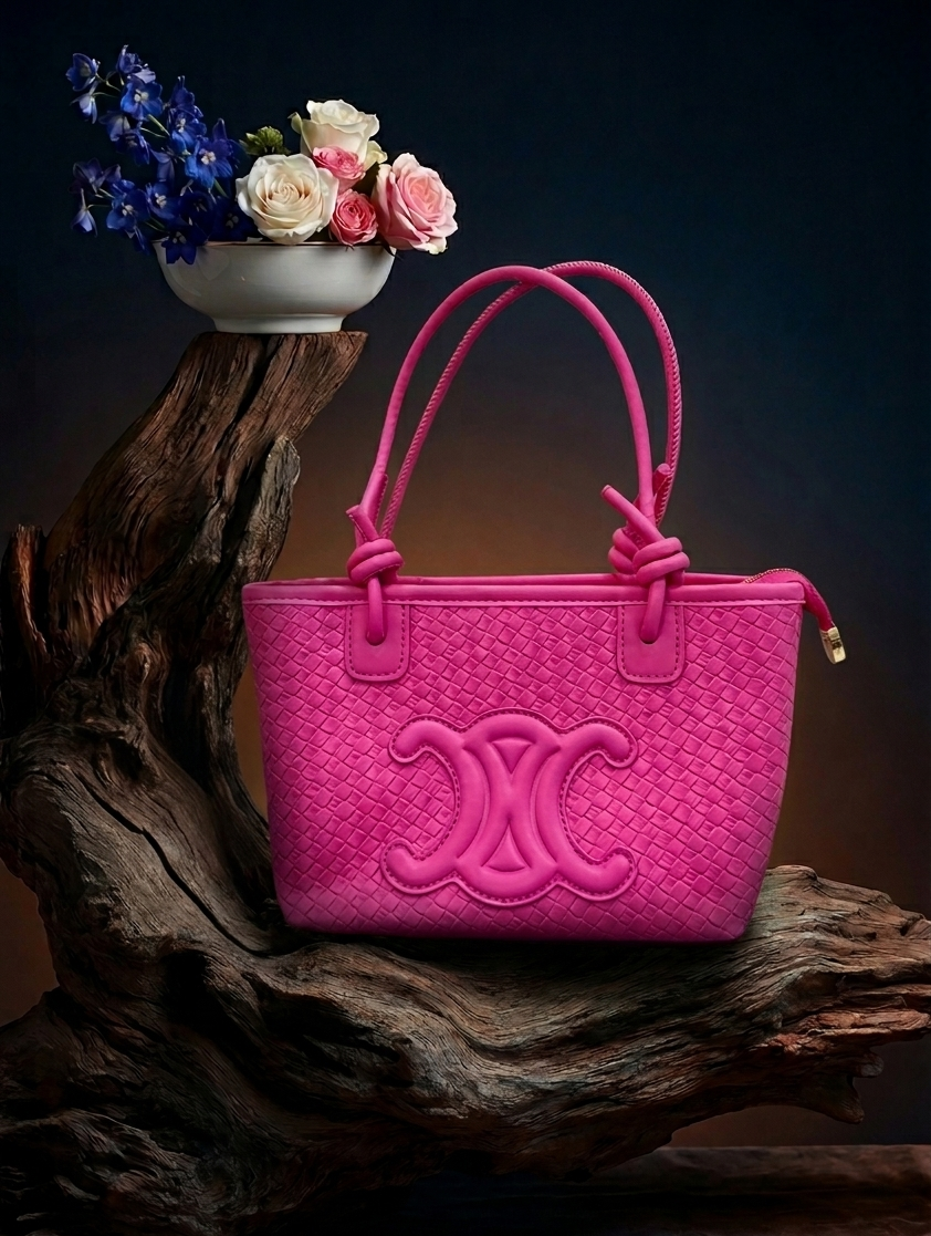 Sac Cabas Tressé Rose